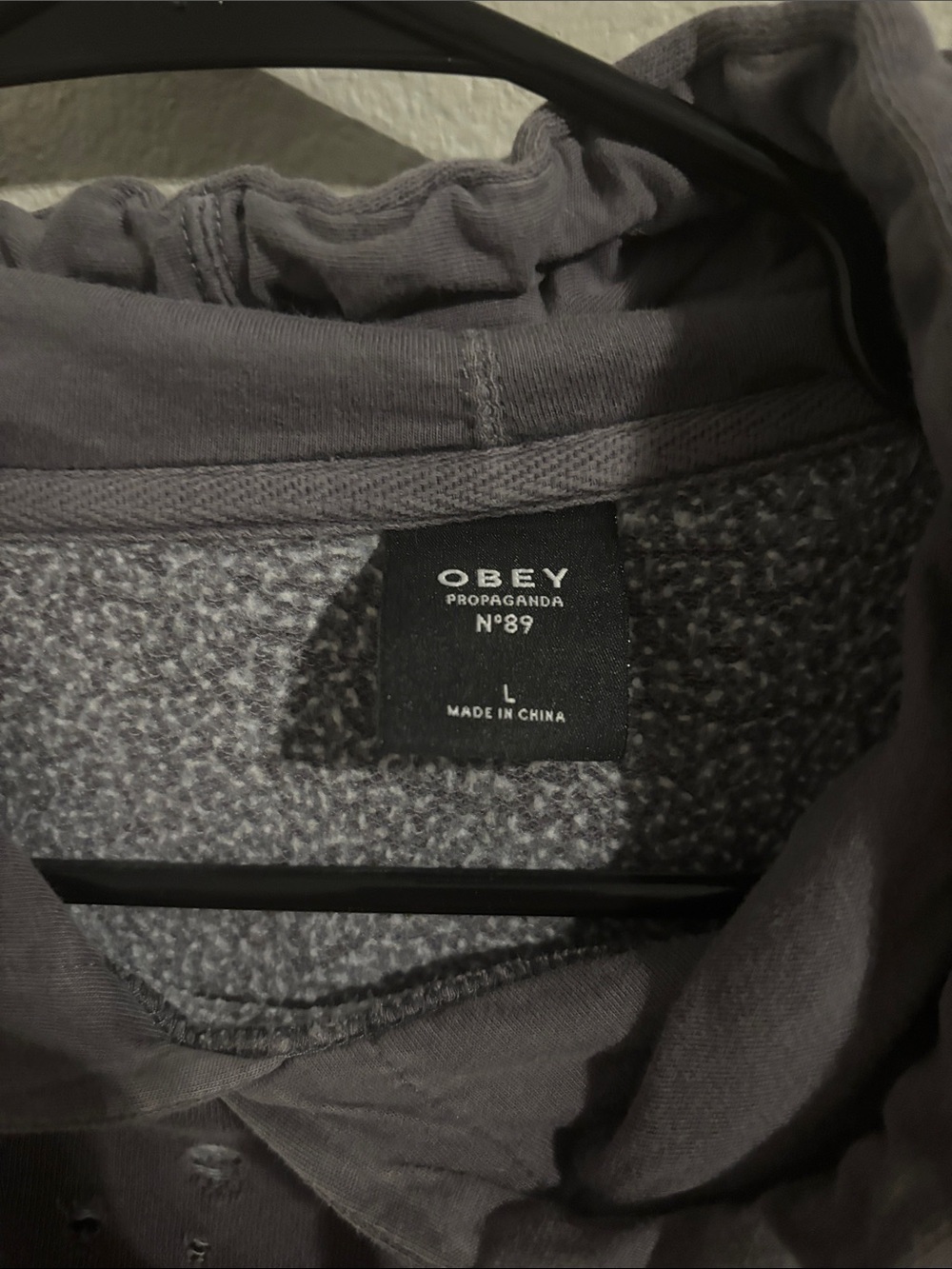 Obey Distressed Dark Gray Hoodie - Picture 3 of 3
